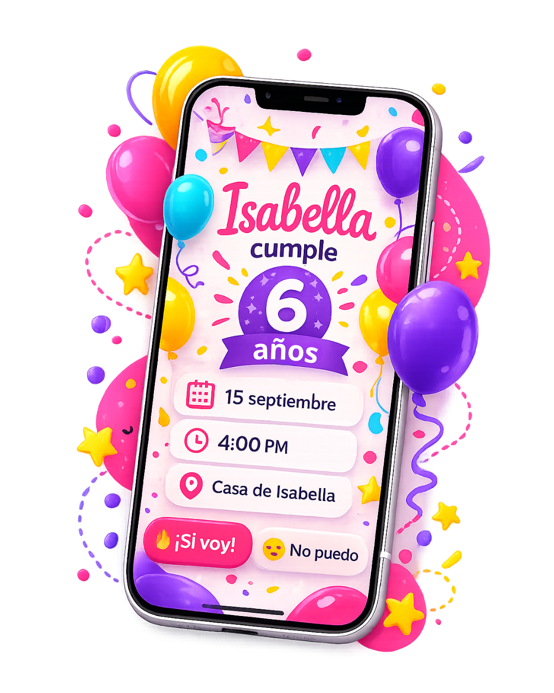 Ejemplo de invitación digital en celular